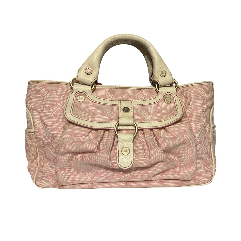 Authentic Celine Light Pink Canvas Bag